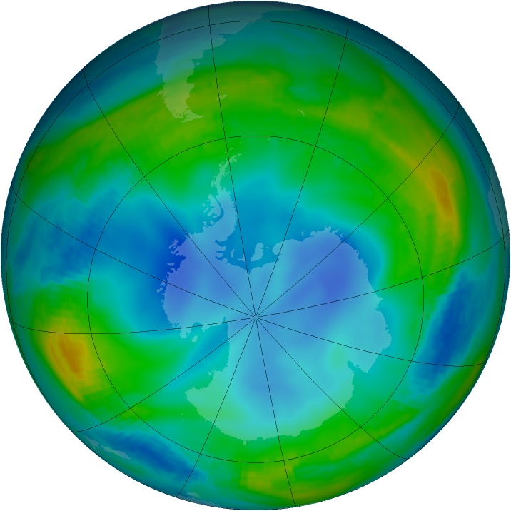 Antarctic ozone map for 09 June 1987
